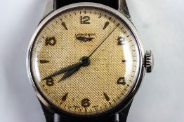 Longines, a 1950's gentleman's mechanical steel cased wrist watch,