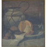 Continental School, 19th century Still Life of an Orange and Hazelnuts Oil on canvas 26.