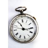 An open faced pocket watch with stop watch action, anonymous, Swiss control mark '0.935', 5.