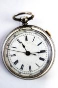 An open faced pocket watch with stop watch action, anonymous, Swiss control mark '0.935', 5.