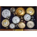 A collection of ten various pocket and fob watches, in various metals,