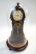 A 19th Century novelty fountain clock, by Thomas Greaves of Newcastle, 26cm high,