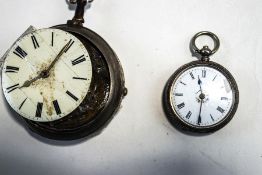 A silver pair cased pocket watch, for repair, movement signed Alex Black, Dundee,