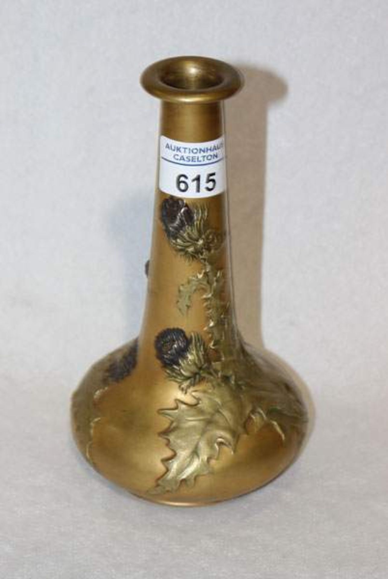 Vase 'Chardons', Bronze vergoldet, signiert A. (Alexander) Vibert, (1847-1909), Frankreich,