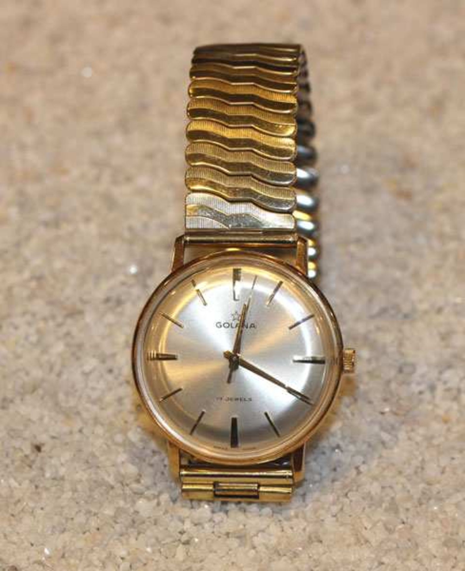 Golona Armbanduhr mit mechanischem Uhrwerk, vergoldet, intakt