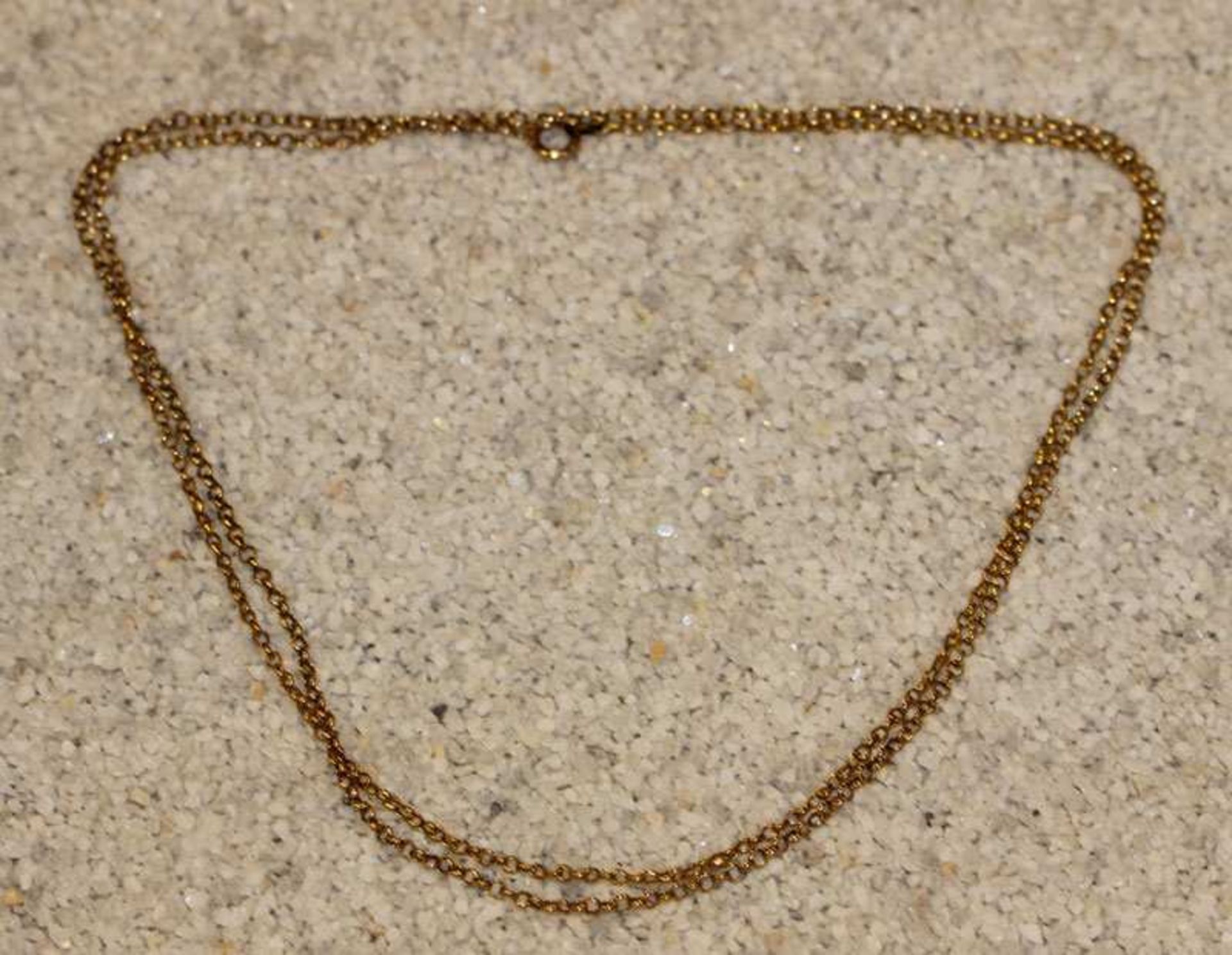 14 k Gelbgold (geprüft) Kette, L 84 cm, 11,4 gr., Reparaturstellen