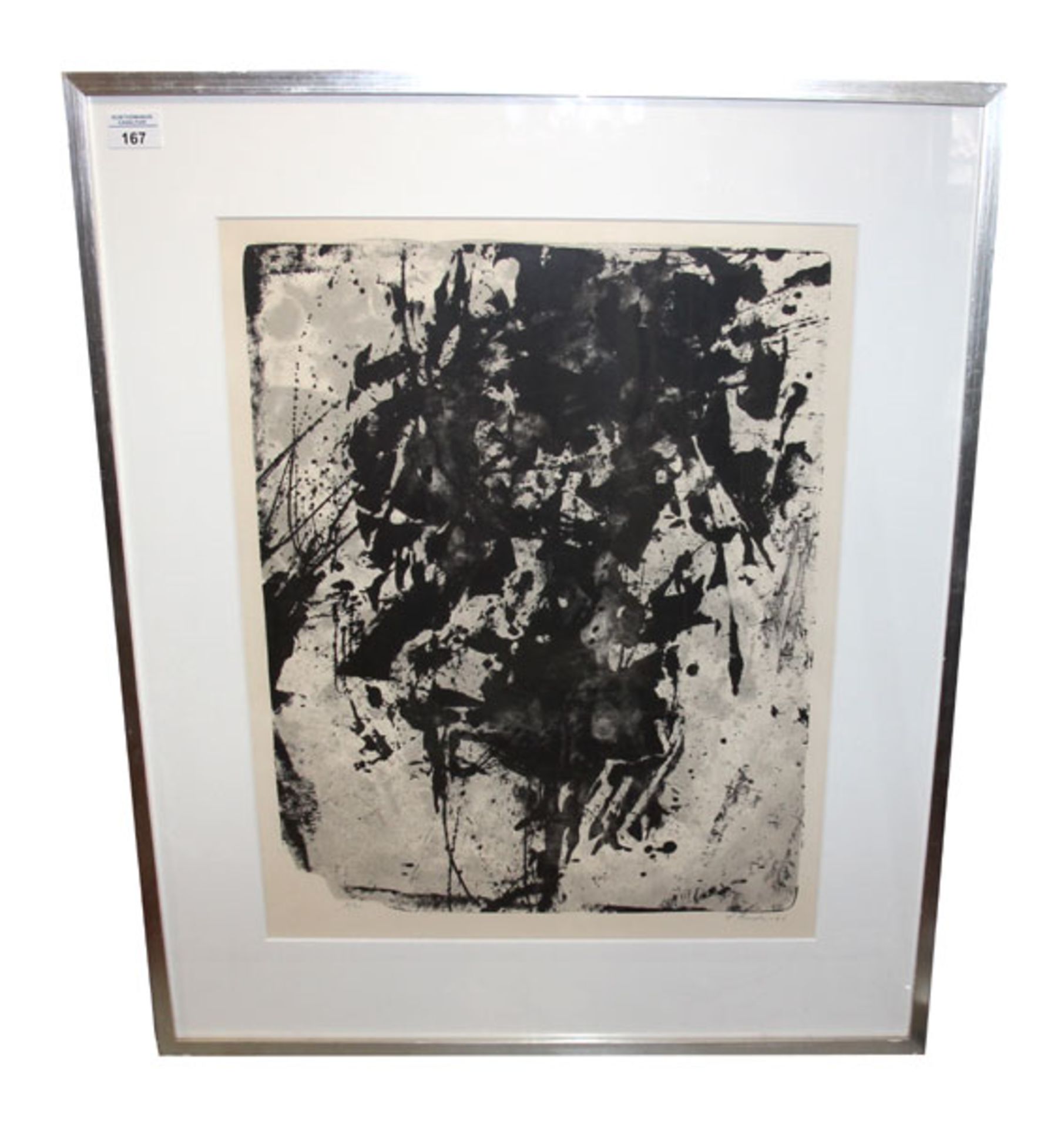 Farblithographie auf Velin 'Ohne Titel', signiert Fred Thieler, * 1916 + 1999, datiert 1960, Edition
