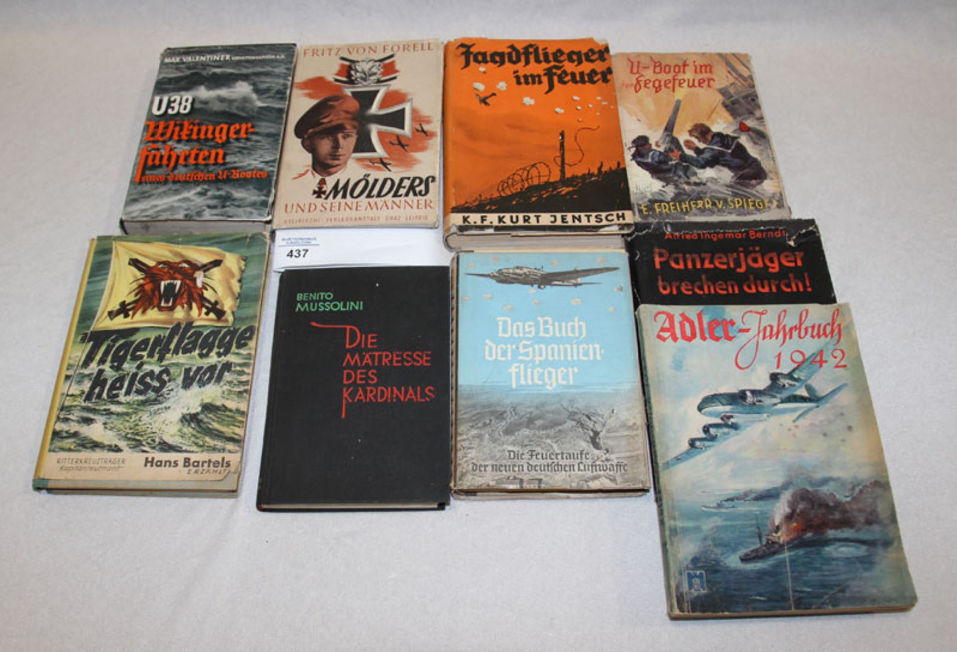 Bücher-Konvolut aus dem 3. Reich, u. a. U38 Wikinger-Fahrten eines deutschen U-Bootes, Mölders und