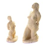 Two Nude Female Ceramic Figures, each signed on base {Height of largest 20 1/2 inches}