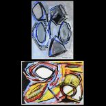 SALVADOR GONZALES-ESCALONA (Cuban b. 1948) "Abstract Bird" and "Abstract in Gray Blue" Both are