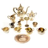 Art Craft Sterling Three Piece Coffee Service and a Group of Associated Tea Articles, including