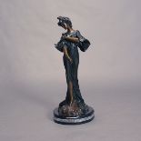 Art Nouveau Style Bronze Figure "Flora", on marble base {Height 30 inches}