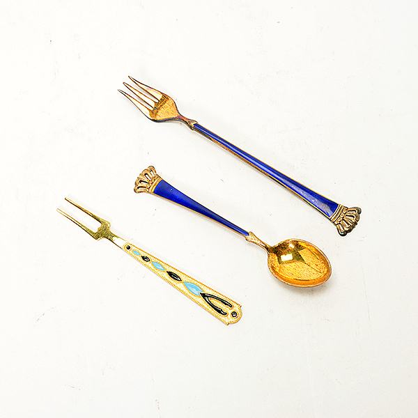 Three Cased Sets of Twelve Danish 925 Standard Silver Gilt Demitasse Spoons and Twelve Matching - Image 4 of 7
