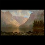 EDWIN DEAKIN (Californian 1838-1923) "Yosemite" Oil on canvas. 24 x 40 inches; Frame: 28 5/8 x 44