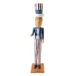 EDGAR TOLSON (American 1904-1984) "Uncle Sam" Painted wood sculpture With base 31 inches high / 78.