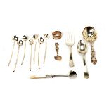 Collection of Sterling Flatware: Including an Alvin casserole spoon {length 9 inches}; 1904 St.