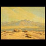 JOHN WILLIAM HILTON (American 1904-1983) "Desert Landscape" Oil on canvas. 18 x 24 inches; Frame: 22