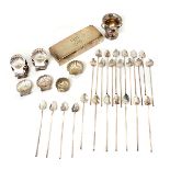 Group of Mexican Sterling Silver, Including Twenty Four Ice Tea Spoons (one marked Anton), and