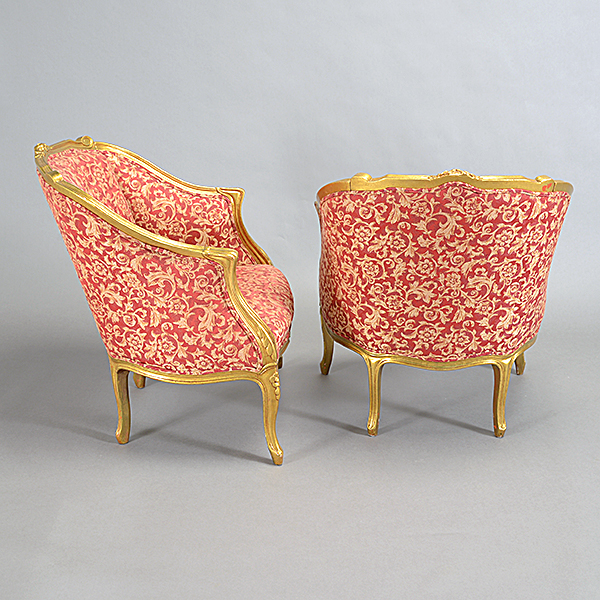 Pair of Louis XV Style Giltwood Bergeres - Image 4 of 4