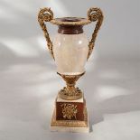 Neoclassical Style Marble Inlaid Parcel Gilt Urn