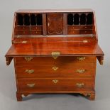 American Chippendale Curly Maple Slant Front Desk, Late 18th Century