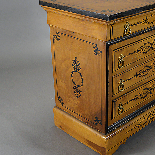 French Charles X Style Inlaid Four Drawer Commode - Image 2 of 4
