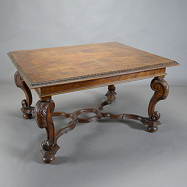 Renaissance Style Trestle Table with Two Leaves - Image 4 of 4