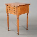 Federal Bird's Eye Maple Two Drawer Side Table, First Quarter 19th Century