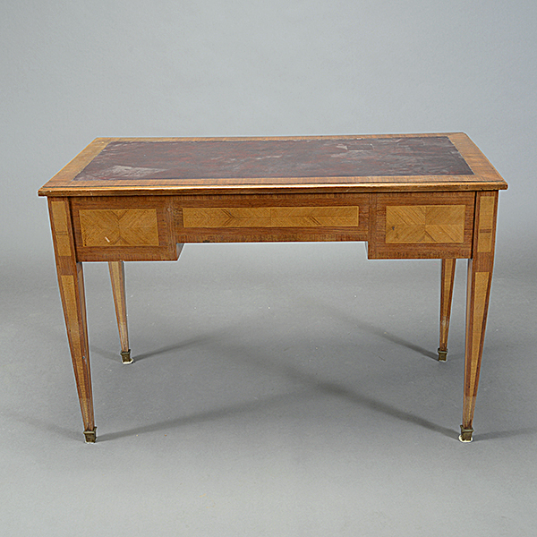 Louis XVI Style Walnut Writing Table with Leather Top, - Image 4 of 4