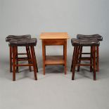 Thomas Moser Side Table and a Set of Four Stools {Dimensions of side table