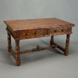Renaissance Style Two Drawer Table, with knob handles