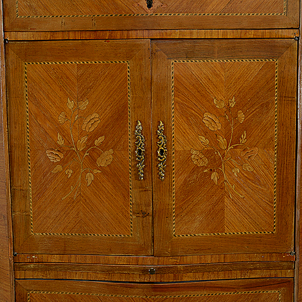 French Inlaid Bronze Mount Secretaire · Abattant Fall Front Desk, with marble top - Image 4 of 4