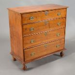 William & Mary Four Drawer Chest of Drawers on Ball Feet
