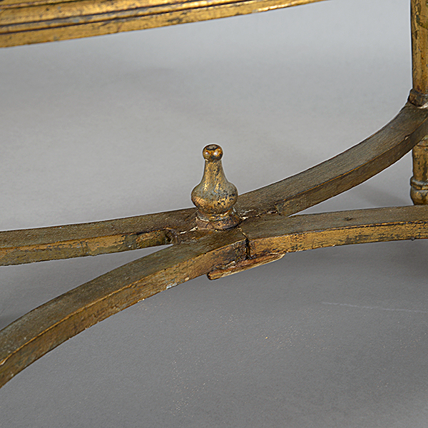 French Louis XVI Style Carved Wood Upholstered Bench - Image 3 of 4