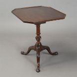 George III Mahogany Tilt Top Tea Table with Carved Ball and Claw Feet