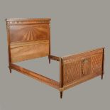 Louis XVI Style Gilt Bronze Mounted Parquetry and Mahogany Bed,