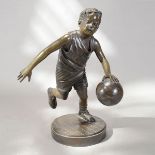 Patinated Bronze Figure of a Basketball Player