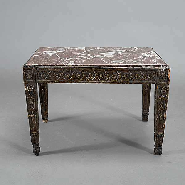 Neoclassical Style Giltwood Marble Top Side Table - Image 4 of 4