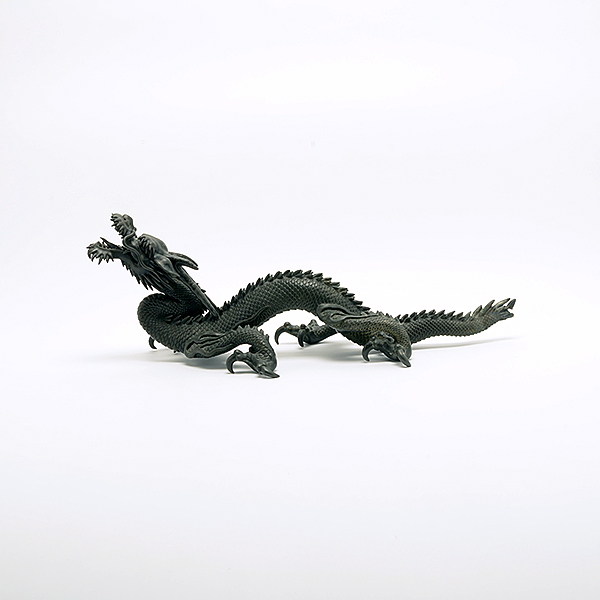 A Japanese Bronze Dragon The sinuous three-clawed dragon shown with an open mouth issuing a - Image 5 of 10