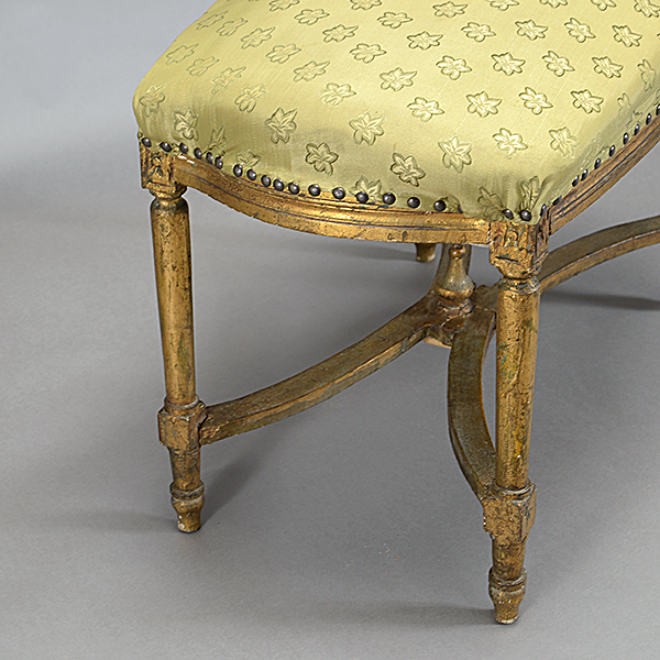 French Louis XVI Style Carved Wood Upholstered Bench - Image 2 of 4