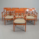 Set of Eight Contemporary Biedermeier Style Armchairs