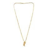 Diamond, 14k Yellow Gold Pendant Necklace. Featuring one full-cut diamond weighing approximately 0.