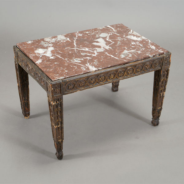 Neoclassical Style Giltwood Marble Top Side Table