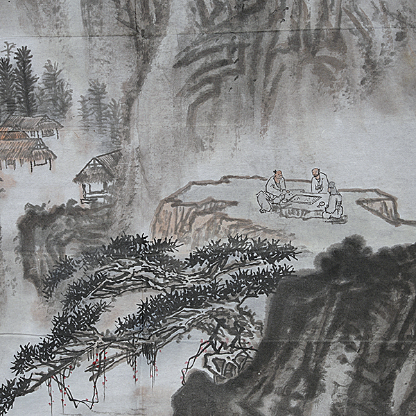 Unidentified Artist: A Chinese Watercolor Landscape Ink and color on paper, titled, dated, - Image 4 of 5