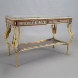 Empire Style Gilt Brass Mounted Marble Console Table