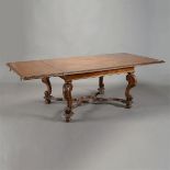 Renaissance Style Trestle Table with Two Leaves