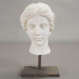 After the Antique, Italian Carrara Marble Bust of a Roman Lady
