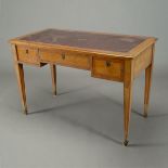 Louis XVI Style Walnut Writing Table with Leather Top,