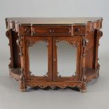 Rococo Revival Rosewood Buffet Fitted with Mirrored Doors,