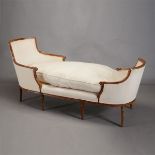 French Provincial Duchess Sofa with White Upholstery